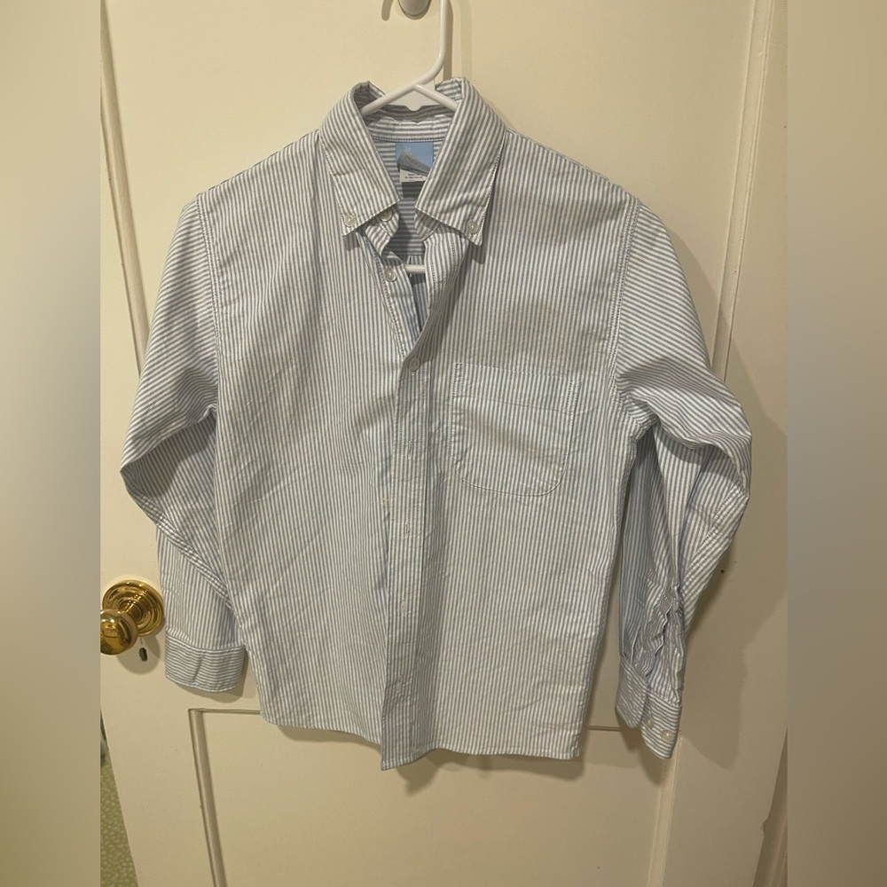 Bella Bliss Blue and White Casual Button Down Shirt Boys Size 8